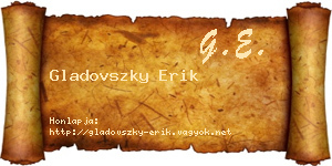 Gladovszky Erik névjegykártya